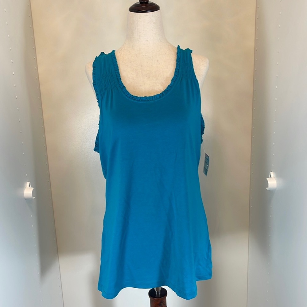 NWT Mix & Co. Turquoise Racerback Tank Size Large